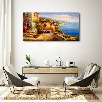 Tablou canvas Sat de pe litoral la soare