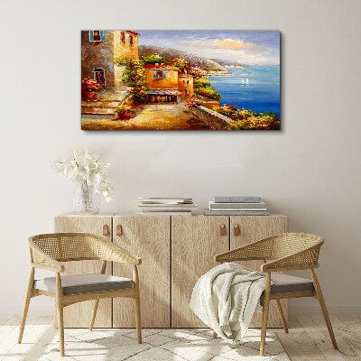 Tablou canvas Sat de pe litoral la soare