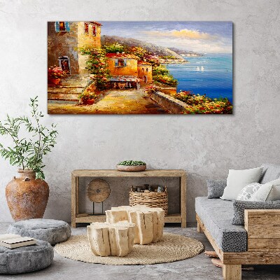 Tablou canvas Sat de pe litoral la soare