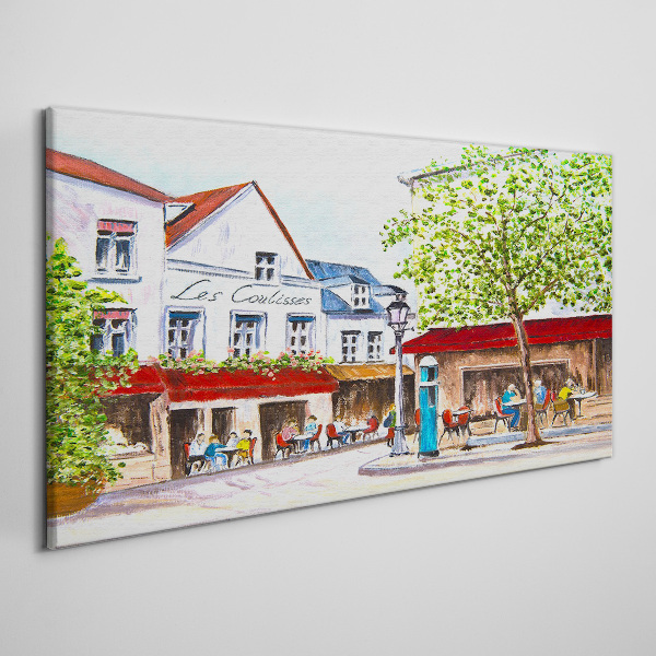 Tablou canvas O alee de cafenele din oraș