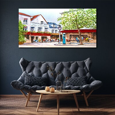 Tablou canvas O alee de cafenele din oraș