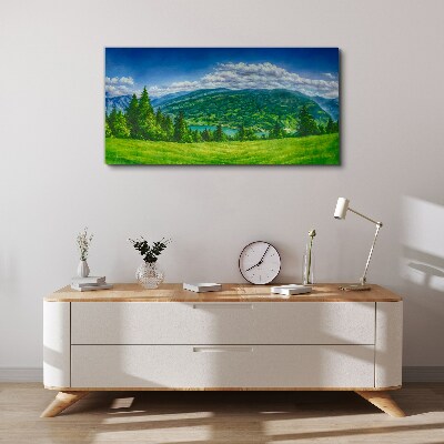 Tablou canvas Peisaj de munte verde vara