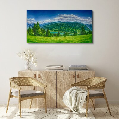 Tablou canvas Peisaj de munte verde vara