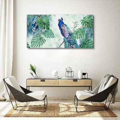 Tablou canvas Păun în jungla tropicală
