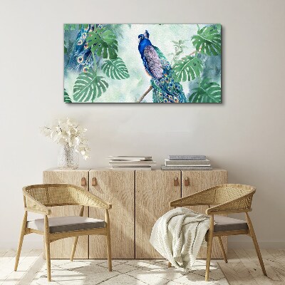 Tablou canvas Păun în jungla tropicală