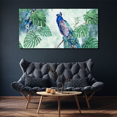 Tablou canvas Păun în jungla tropicală