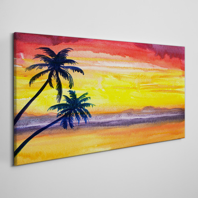 Tablou canvas Apus tropical peste plajă