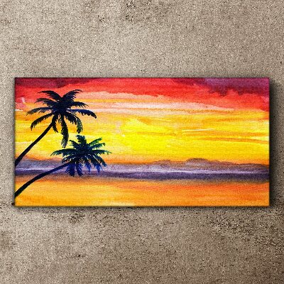 Tablou canvas Apus tropical peste plajă