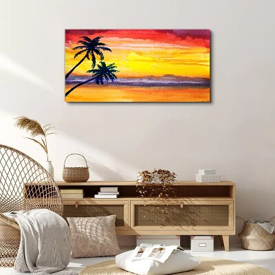 Tablou canvas Apus tropical peste plajă