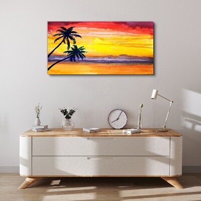 Tablou canvas Apus tropical peste plajă
