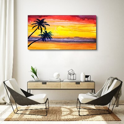 Tablou canvas Apus tropical peste plajă