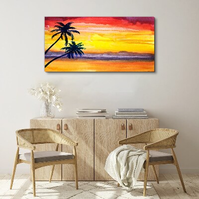 Tablou canvas Apus tropical peste plajă