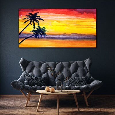 Tablou canvas Apus tropical peste plajă