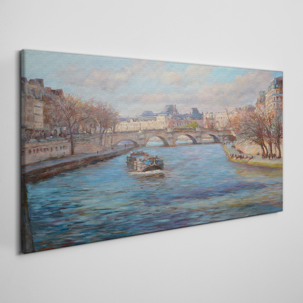 Tablou canvas Pod peste râu din Paris