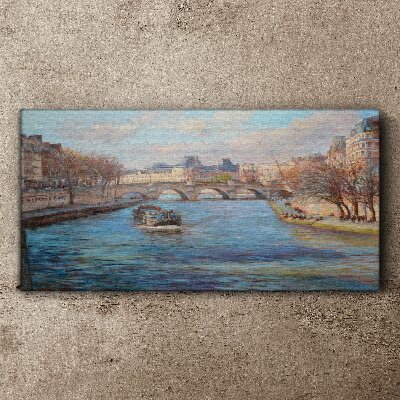 Tablou canvas Pod peste râu din Paris