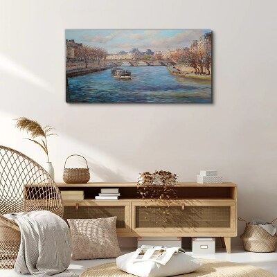 Tablou canvas Pod peste râu din Paris