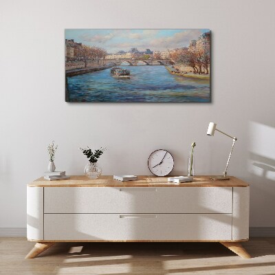 Tablou canvas Pod peste râu din Paris