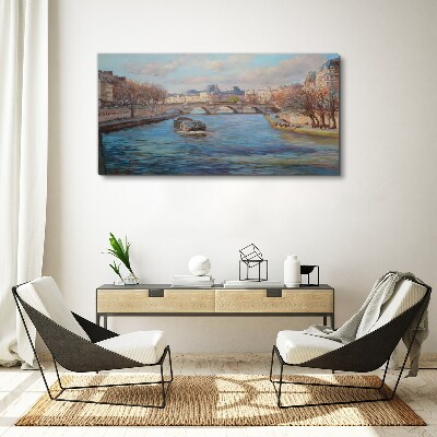 Tablou canvas Pod peste râu din Paris