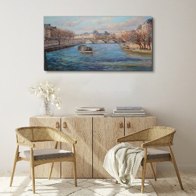 Tablou canvas Pod peste râu din Paris