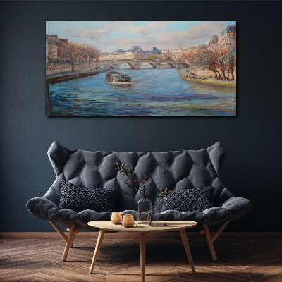 Tablou canvas Pod peste râu din Paris