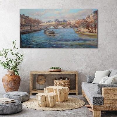 Tablou canvas Pod peste râu din Paris