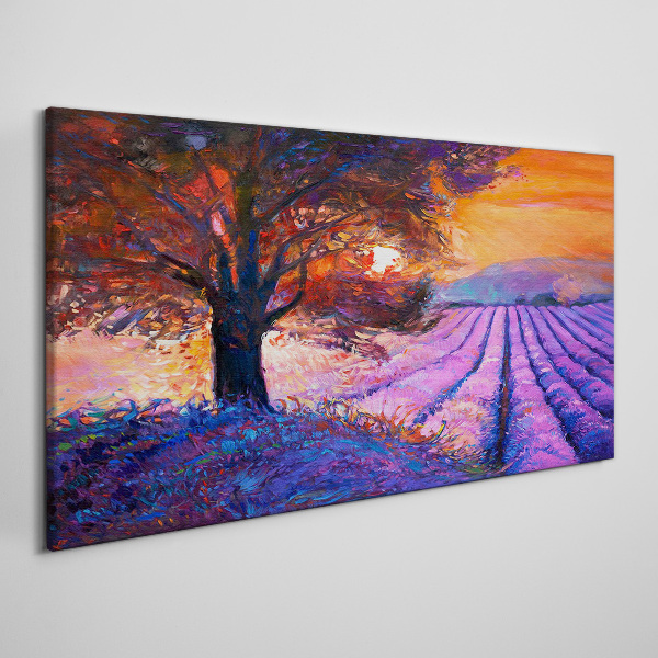 Tablou canvas Peisaj mov la apus