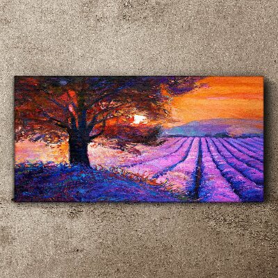 Tablou canvas Peisaj mov la apus
