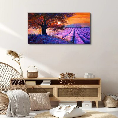 Tablou canvas Peisaj mov la apus