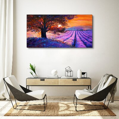 Tablou canvas Peisaj mov la apus