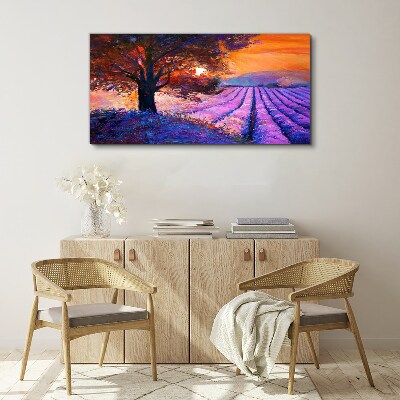 Tablou canvas Peisaj mov la apus