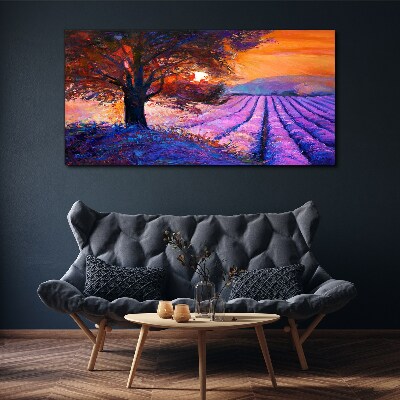 Tablou canvas Peisaj mov la apus