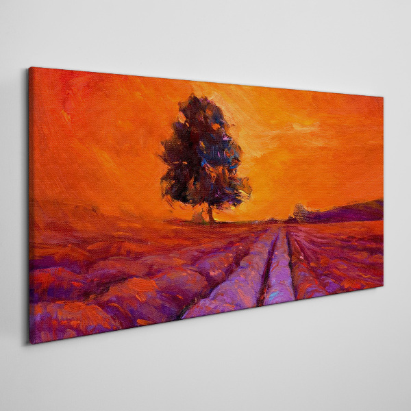 Tablou canvas Apus peste câmpuri
