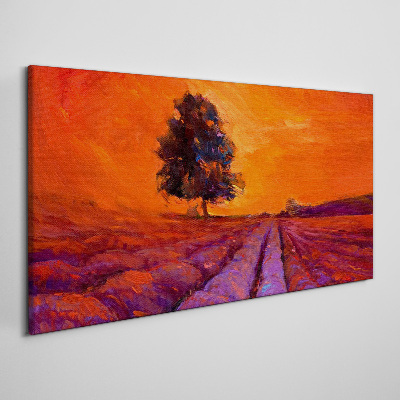 Tablou canvas Apus peste câmpuri