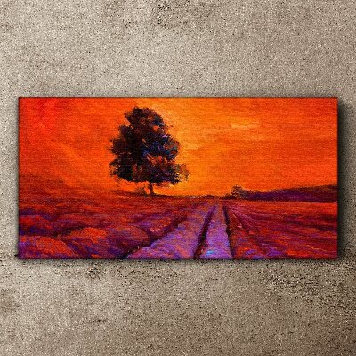 Tablou canvas Apus peste câmpuri