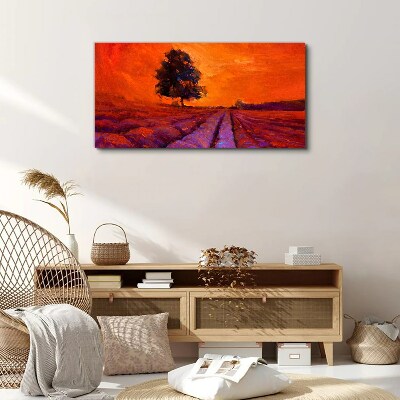 Tablou canvas Apus peste câmpuri