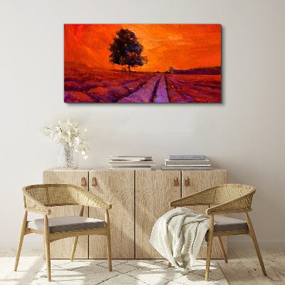 Tablou canvas Apus peste câmpuri