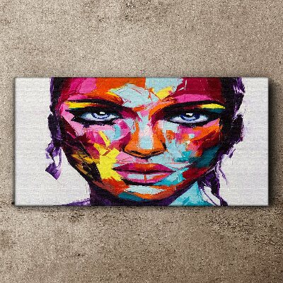 Tablou canvas Portretul colorat al unei femei