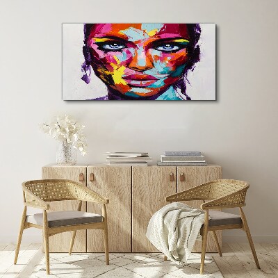 Tablou canvas Portretul colorat al unei femei