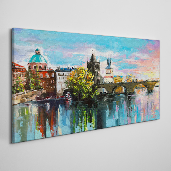 Tablou canvas Praga în culorile apusului