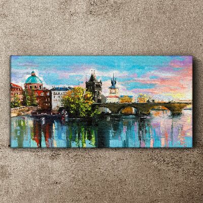 Tablou canvas Praga în culorile apusului