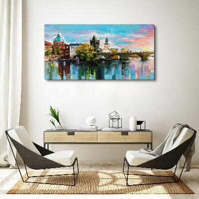 Tablou canvas Praga în culorile apusului