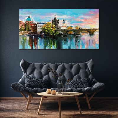 Tablou canvas Praga în culorile apusului