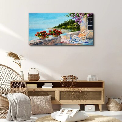 Tablou canvas Coasta Flori Mare Cer