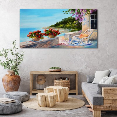 Tablou canvas Coasta Flori Mare Cer