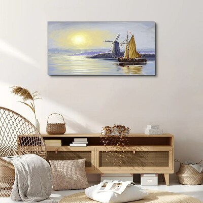 Tablou canvas soare de moara navei maritime