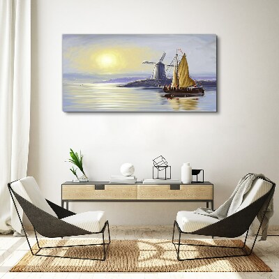 Tablou canvas Un port liniștit la apus