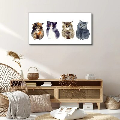 Tablou canvas Portrete de pisici acuarele