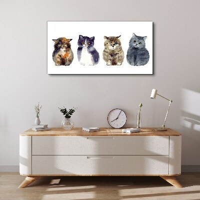 Tablou canvas Portrete de pisici acuarele