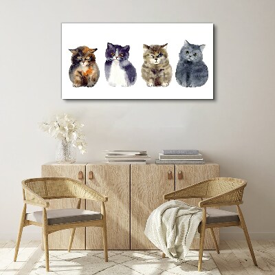 Tablou canvas Portrete de pisici acuarele