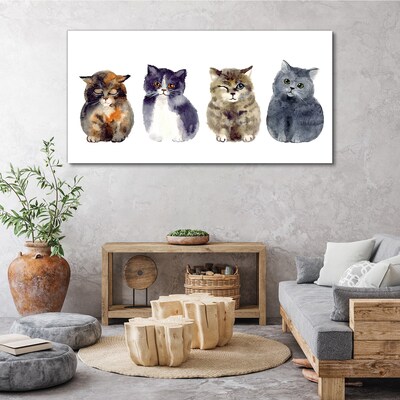 Tablou canvas Portrete de pisici acuarele